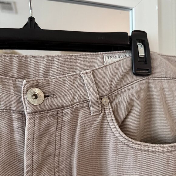 Brunello Cucinelli Beige Five-Pocket Pants Size 52 (US 36) Cropped - Picture 2 of 5